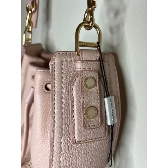 Marc Jacobs Peach Orange Pink Small Leather Mini Bucket/Shoulder Bag - Picture 8 of 16